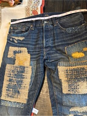 Polo by Ralph Lauren Men’s Blue Distressed Patchwork Jeans 31x30